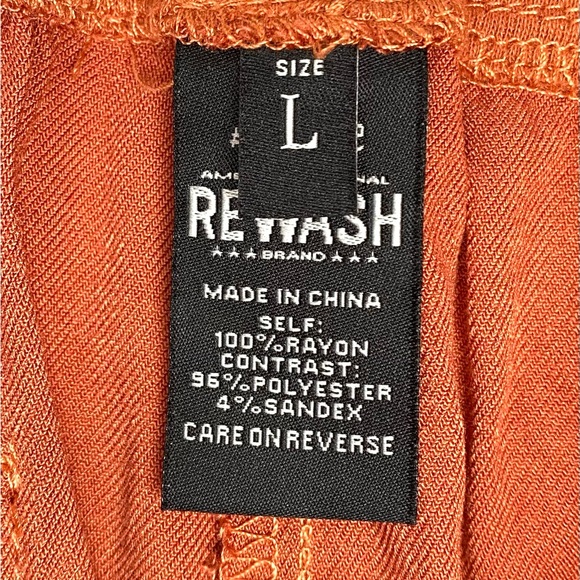 Rewash Women’s Orange/Rust Athletic Jogger Pants Drawstring Waist Pockets Size L - Picture 7 of 11